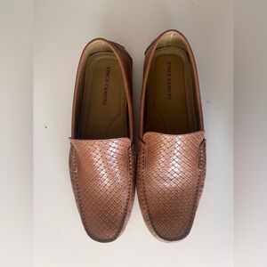 Vince Camuto Men's Woven Leather Tan Loafers